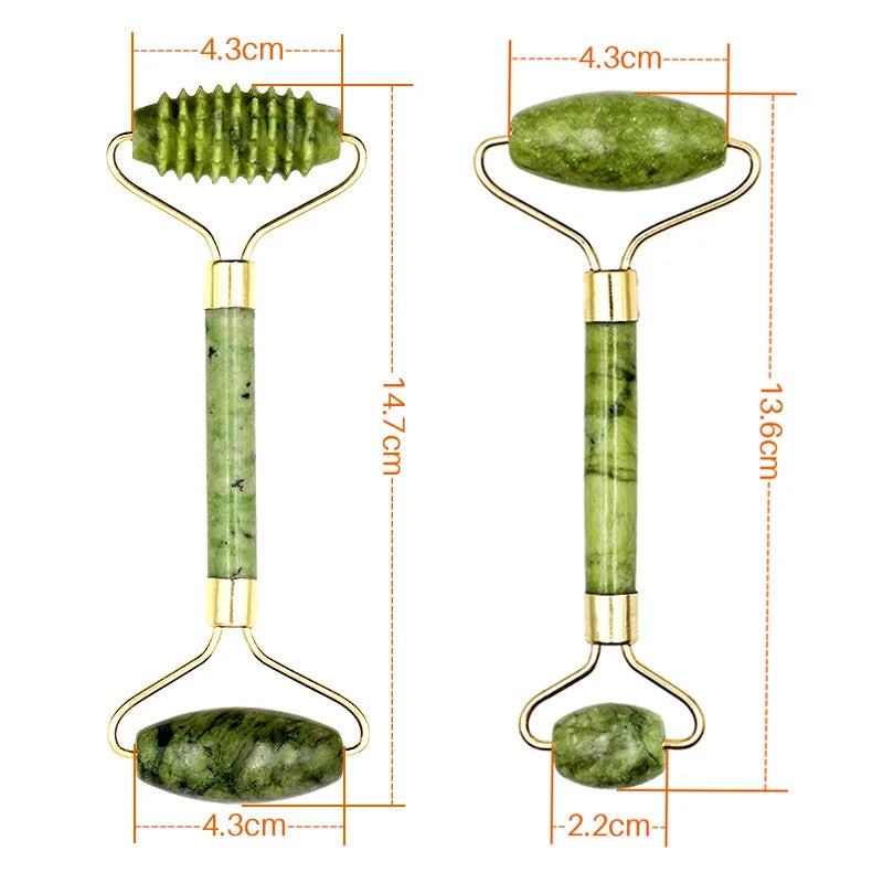 2pcs Gua Sha Massager Set for Face Care Jade
