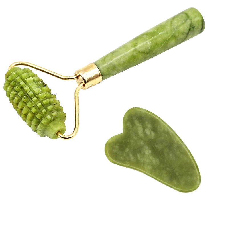 2pcs Gua Sha Massager Set for Face Care Jade