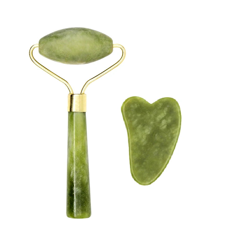 2pcs Gua Sha Massager Set for Face Care Jade