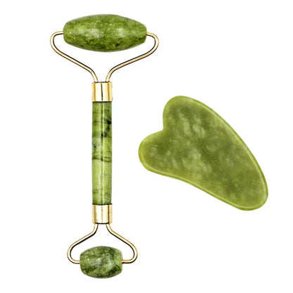 2pcs Gua Sha Massager Set for Face Care Jade