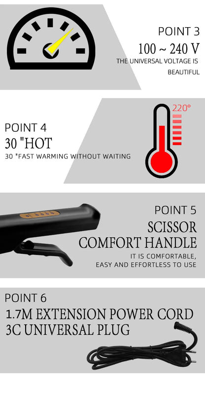 Hair Straightener Four-Gear Temperatur